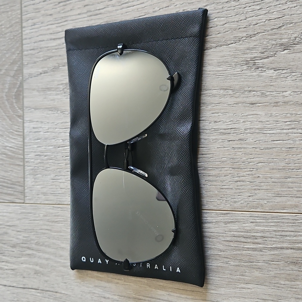 Quay Australia Silver Aviator Sunglasses